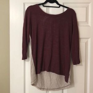 Two Tone 3/4 Sleeve Top